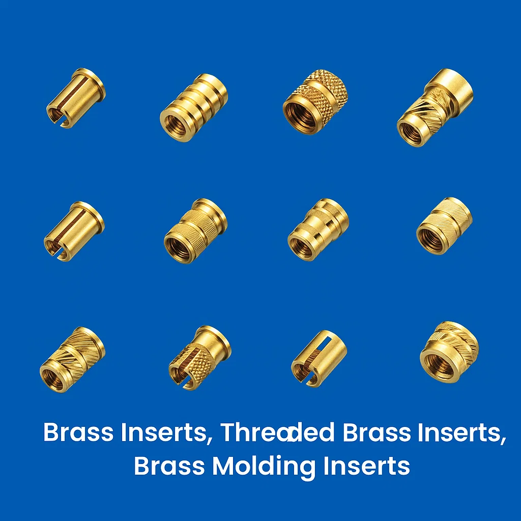 Brass Inserts Brass Molding inserts , Plastic molding inserts, Brass threaded Inserts , Knurled inserts,