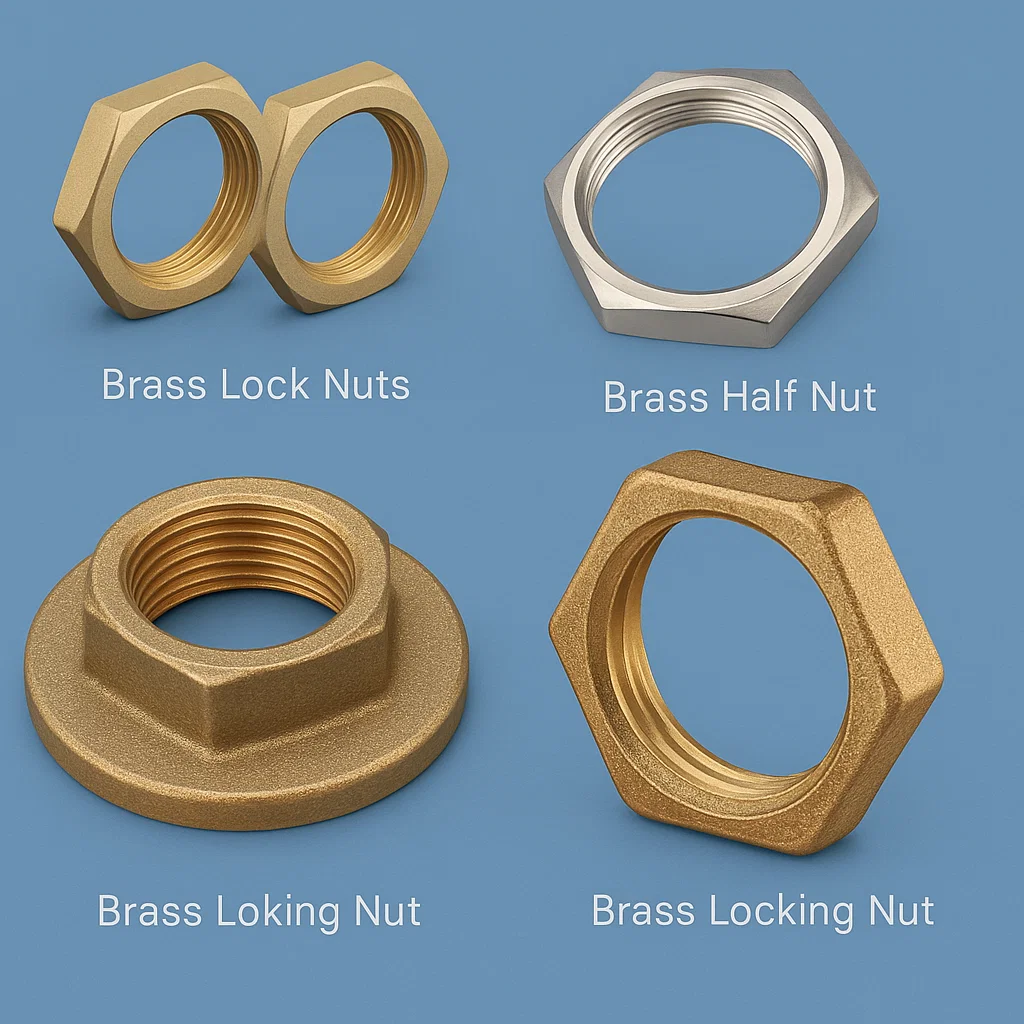 Brass Lock nuts, Brass Locking nuts, Brass half nuts, Metric Lock nuts