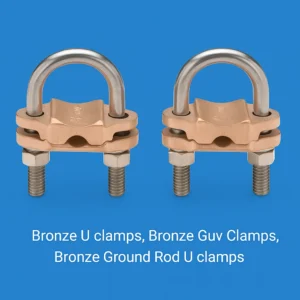 Bronze Grounding Clamps , U bolt Rod Clamps Bronze, U bolt clamps