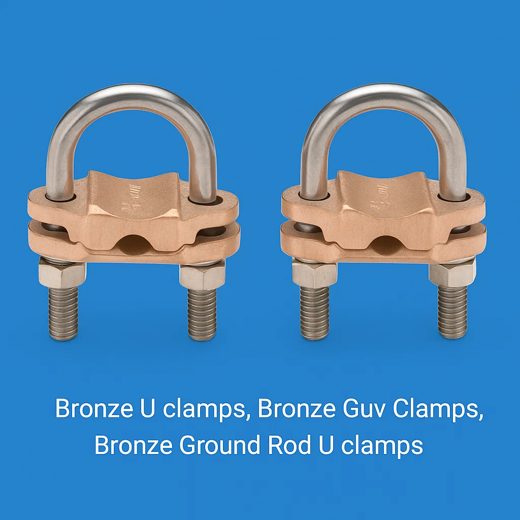 Bronze Grounding Clamps , U bolt Rod Clamps Bronze, U bolt clamps