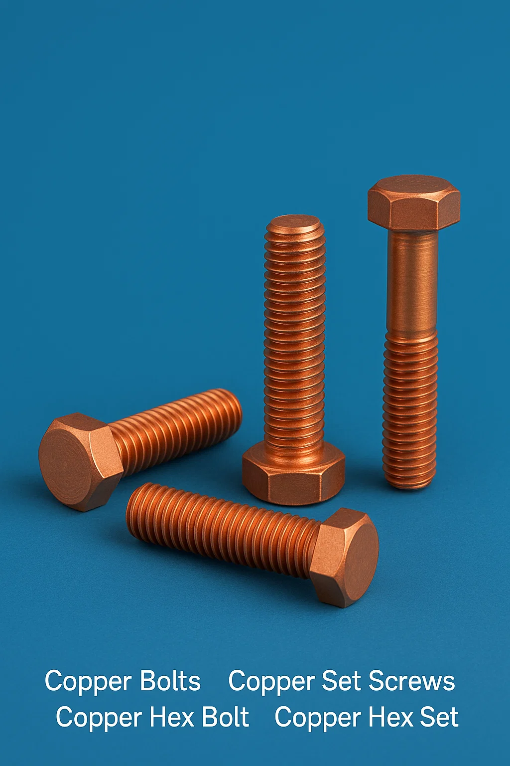 Copper Bolts ,Copper hex Bolts, Copper Hex Set Screws