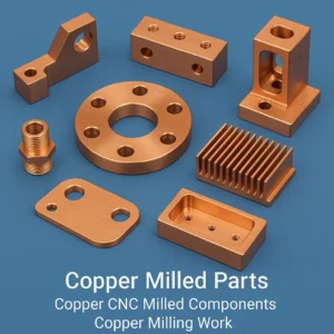 Copper Milled Parts, Copper CNC Milled Components, Precision Copper machined parts, Copper CNC components