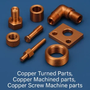 Copper Turned components, Copper parts ,Copper Turned parts, Copper studs, Copper Screw machine parts