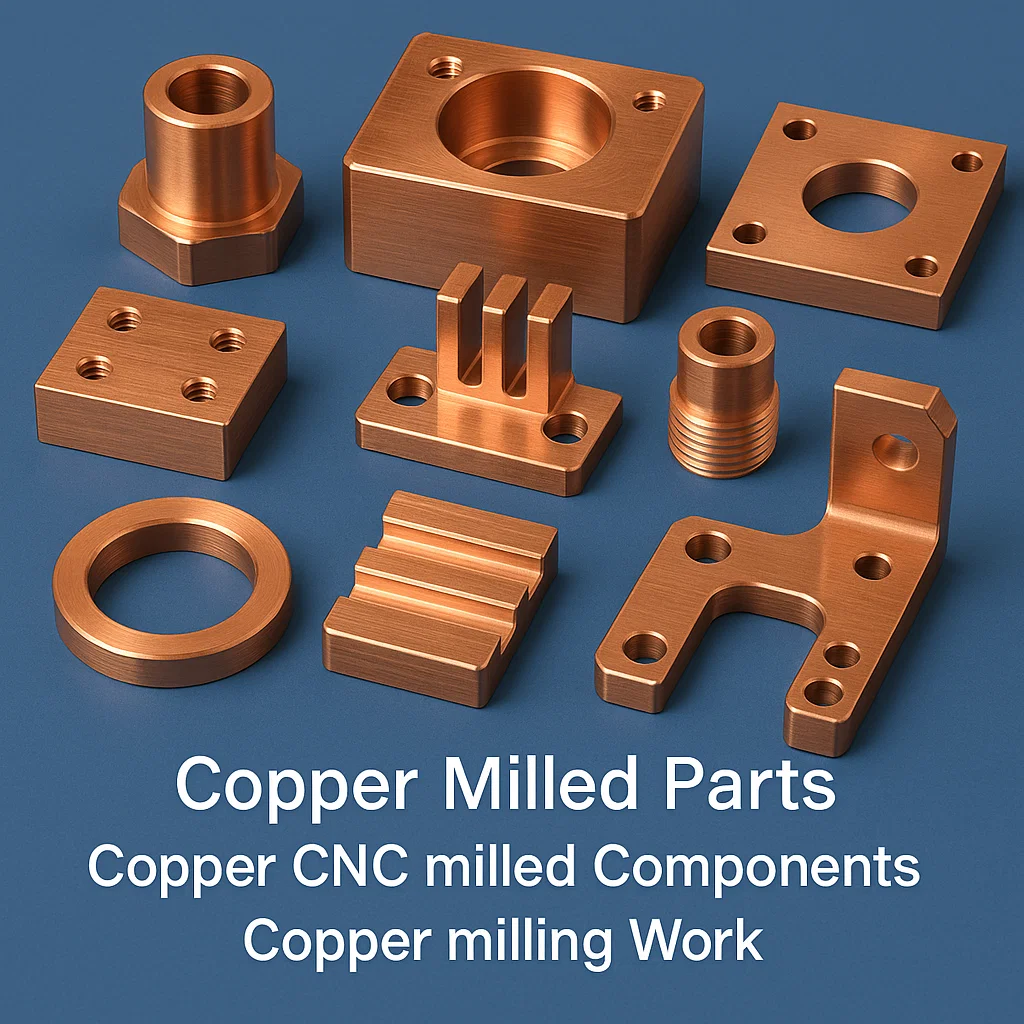 Copper parts, Copper components, Copper Milled Parts, Copper CNC Milled Components, Precision Copper machined parts, Copper CNC components
