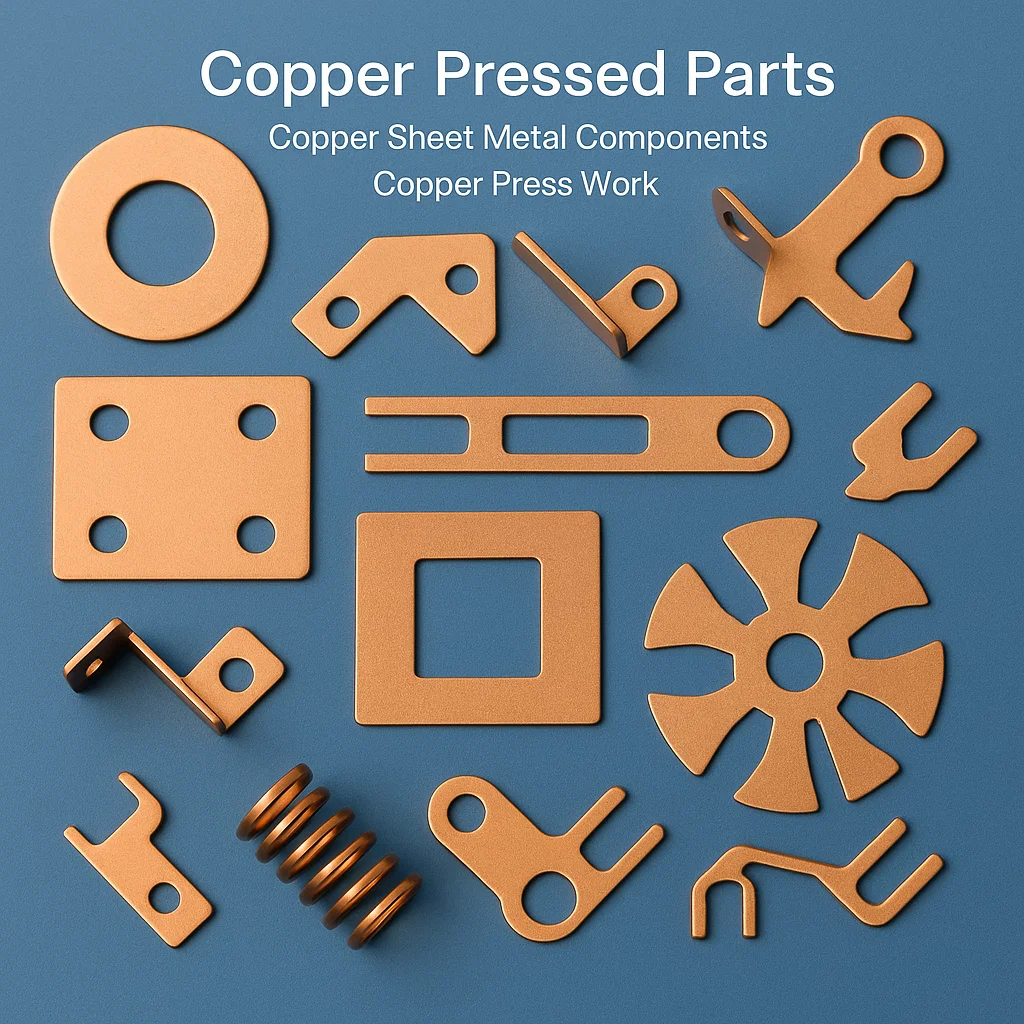 Copper pressed parts, Copper Sheet metal work, Copper pressed components, Pressing work of Copper