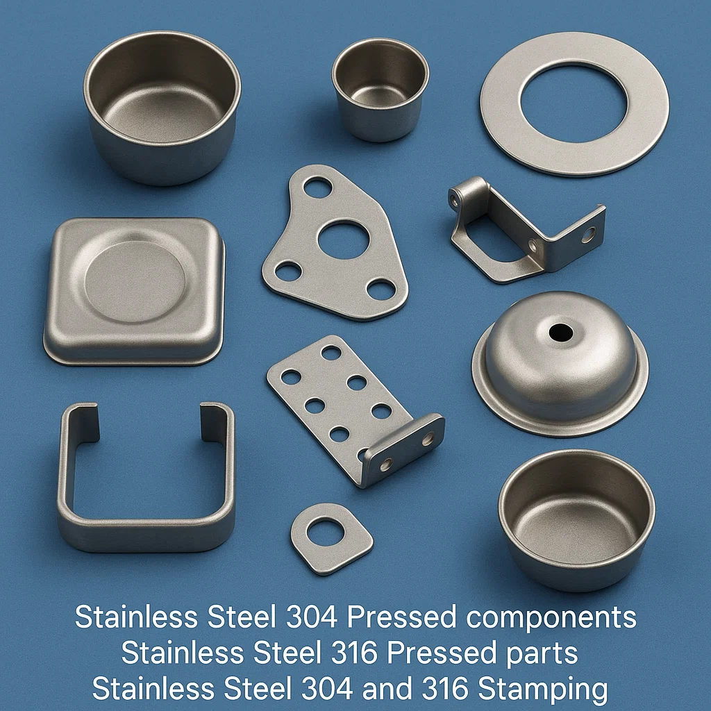 Stainless Steel 304 parts, Stainless Steel 316 components, Stainless Steel Pressed and stamped parts from 316