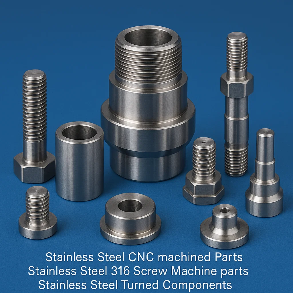 Stainless Steel CNC 316 parts, Stainless Steel precision machined Parts, Stainless Steel 316 Screw Machine parts, Stainless Steel Turned Components