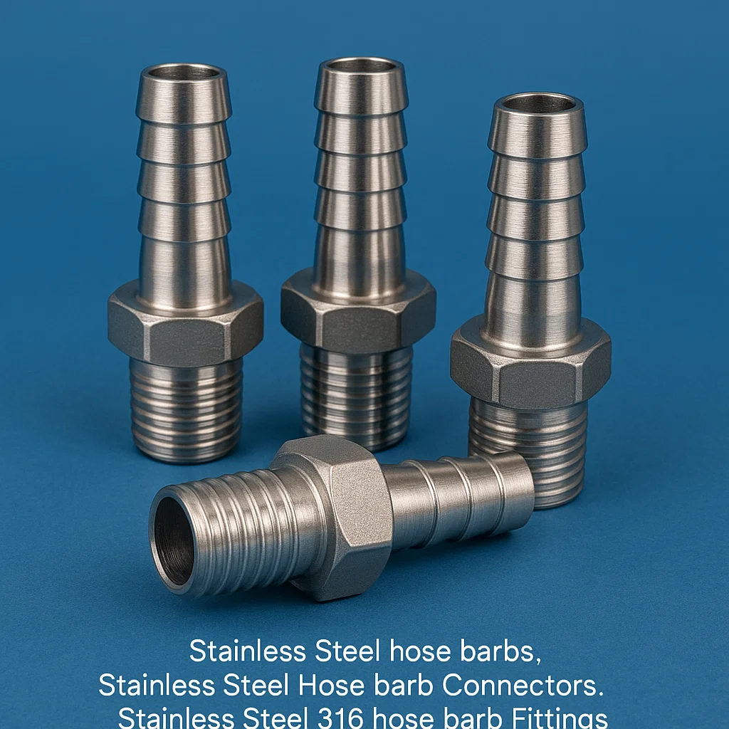 316 Stainless Steel hose barbs, Stainless Steel Hose barb Connectors, Stainless Steel hose tails, Stainless Steel hose Couplings