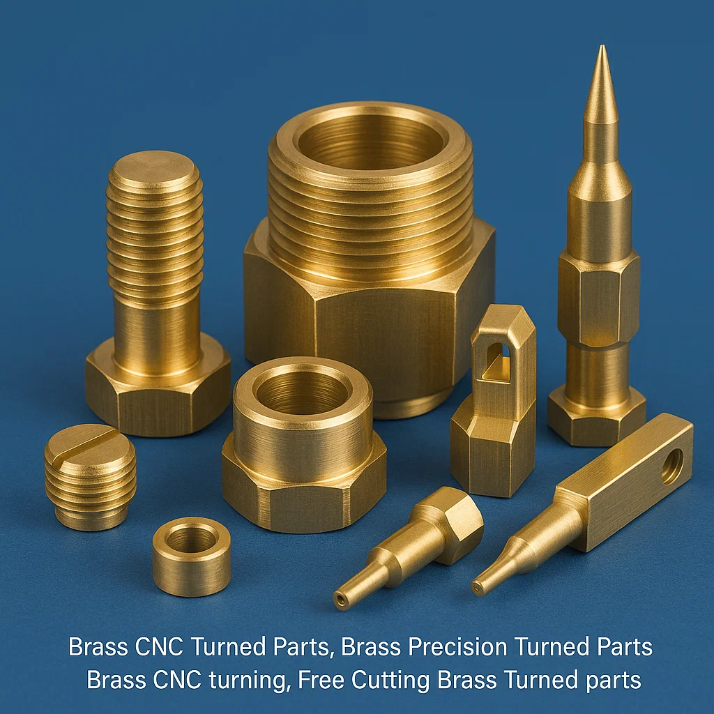 Brass CNC Turned Parts, Brass Precision Turned Parts Brass CNC turning, Free Cutting Brass Turned parts
