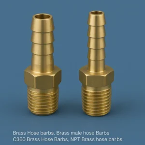 Brass Hose barbs, Brass male hose Barbs, C360 Brass Hose Barbs, NPT Brass hose barbs