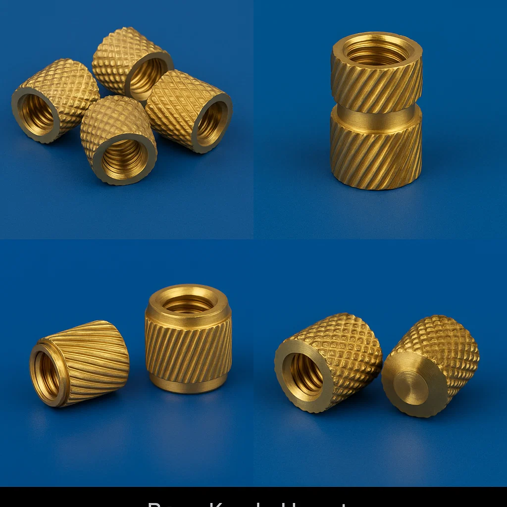Brass Knurled Inserts, Brass plastic inserts, Brass Knurled inserts for molding, Knurled Brass inserts