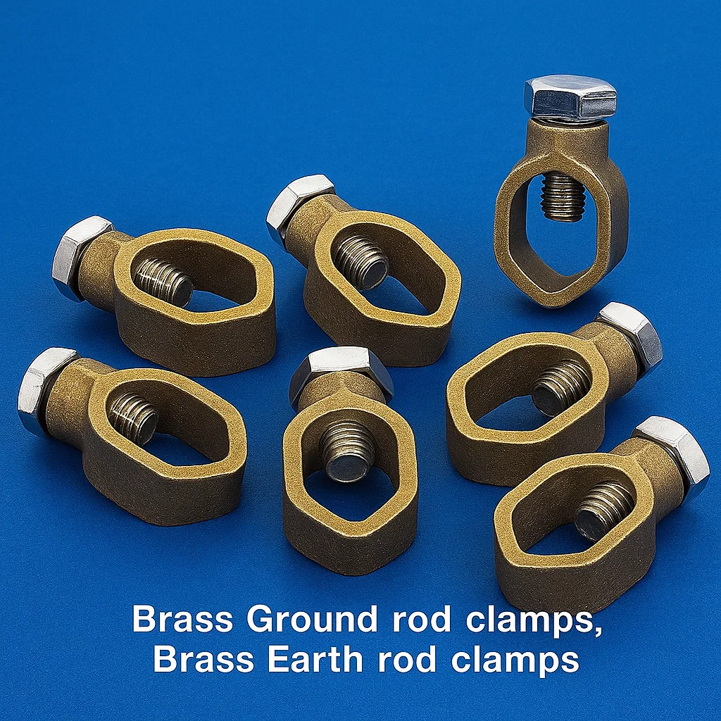 Brass earth rod clamps, Brass Ground rod clamps,