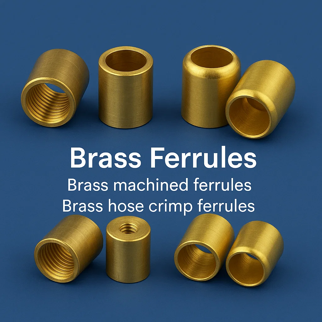 Brass ferrules, Brass machined ferrules, Brass crimp ferrules