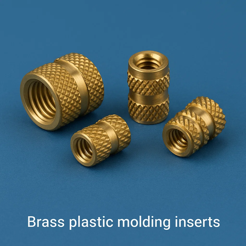 Brass plastic molding inserts