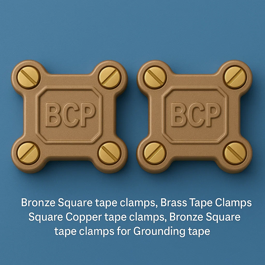 Bronze Square tape clamps, Brass Tape Clamps, Square Copper tape clamps, Bronze Square tape clamps for Grounding tape