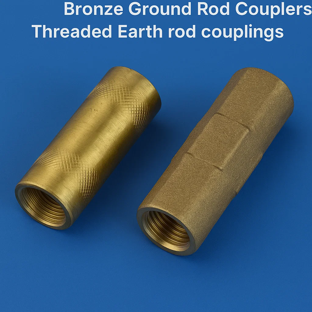Bronze Threaded Ground Rod Couplers, Bronze Ground Rod couplings, Bronze threaded Couplers, Earth rod Couplers