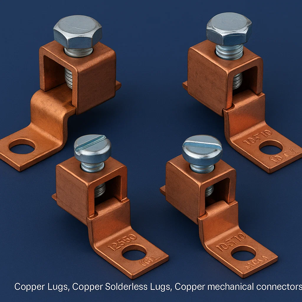 Copper Lugs, Copper Solderless Lugs, Copper mechanical Connectors