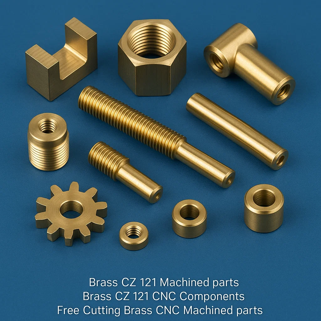 Free cutting brass parts, Brass CZ 121 Machined parts, Brass CZ 121 CNC Components, Brass CNC Machined parts