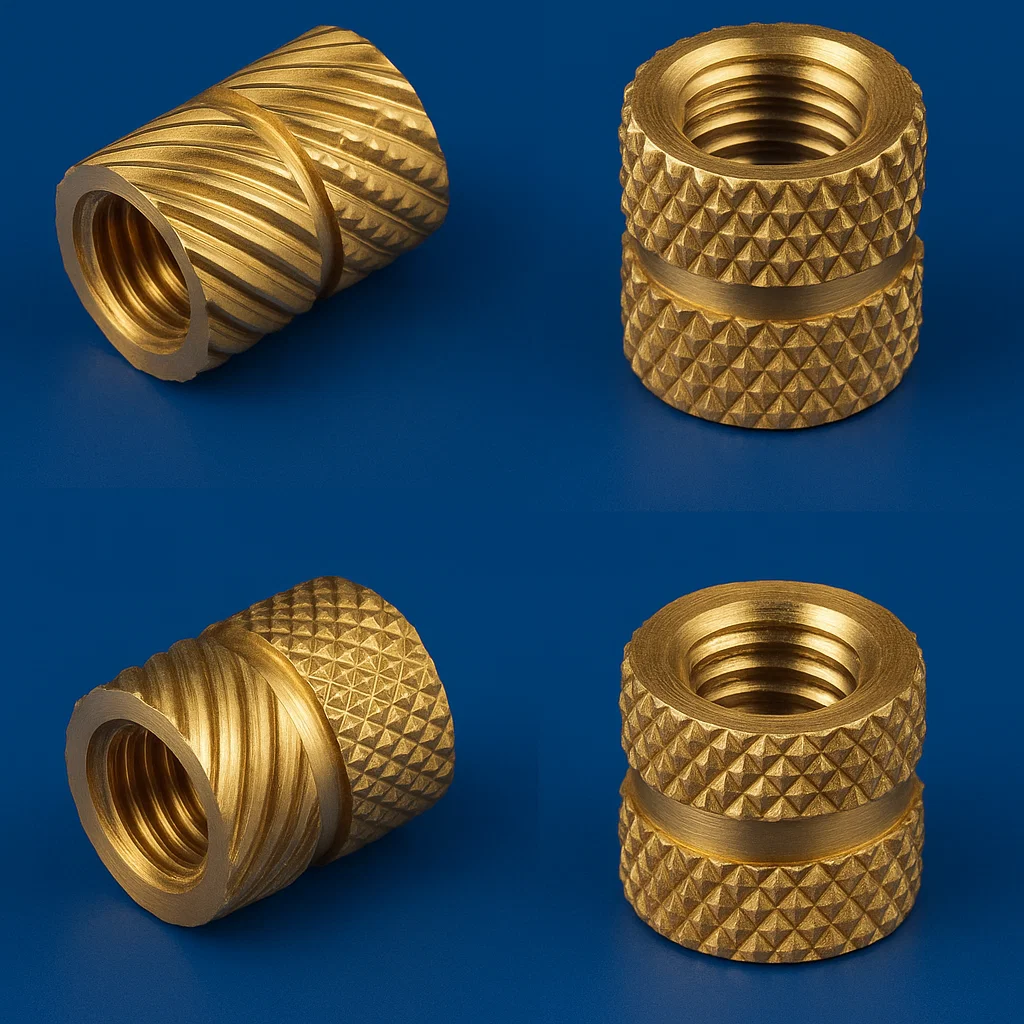 Molding inserts, Brass Knurled Inserts, Brass plastic inserts, Brass Knurled inserts for molding,