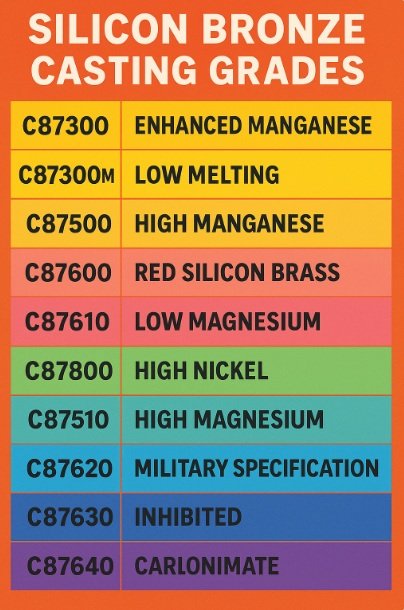 Silicon bronze casting grades