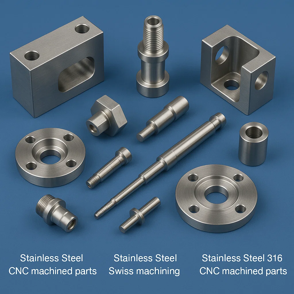 Stainless Steel Swiss machining, Stainless Steel CNC milled parts,