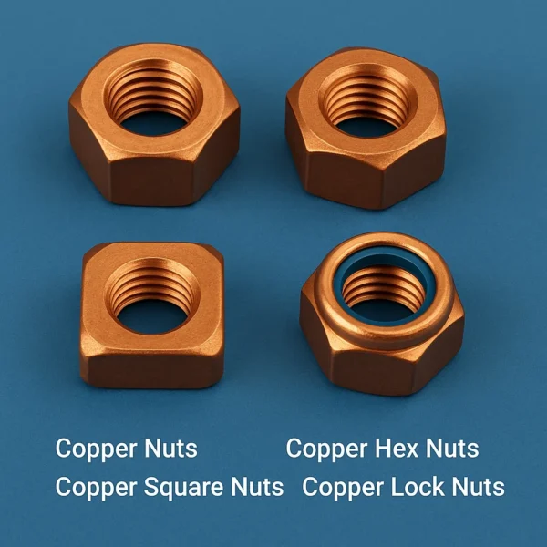 Copper Square Nuts, Copper Nuts, Copper lock nuts
