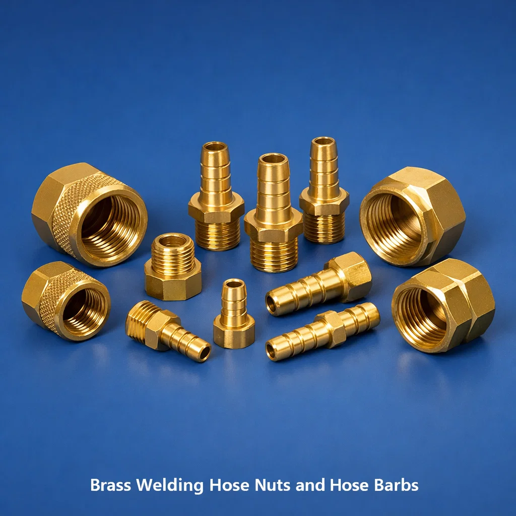 Brass Welding Hose Nuts and Hose Barbs